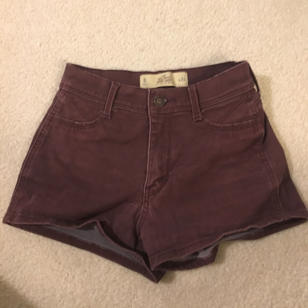burgundy shorts